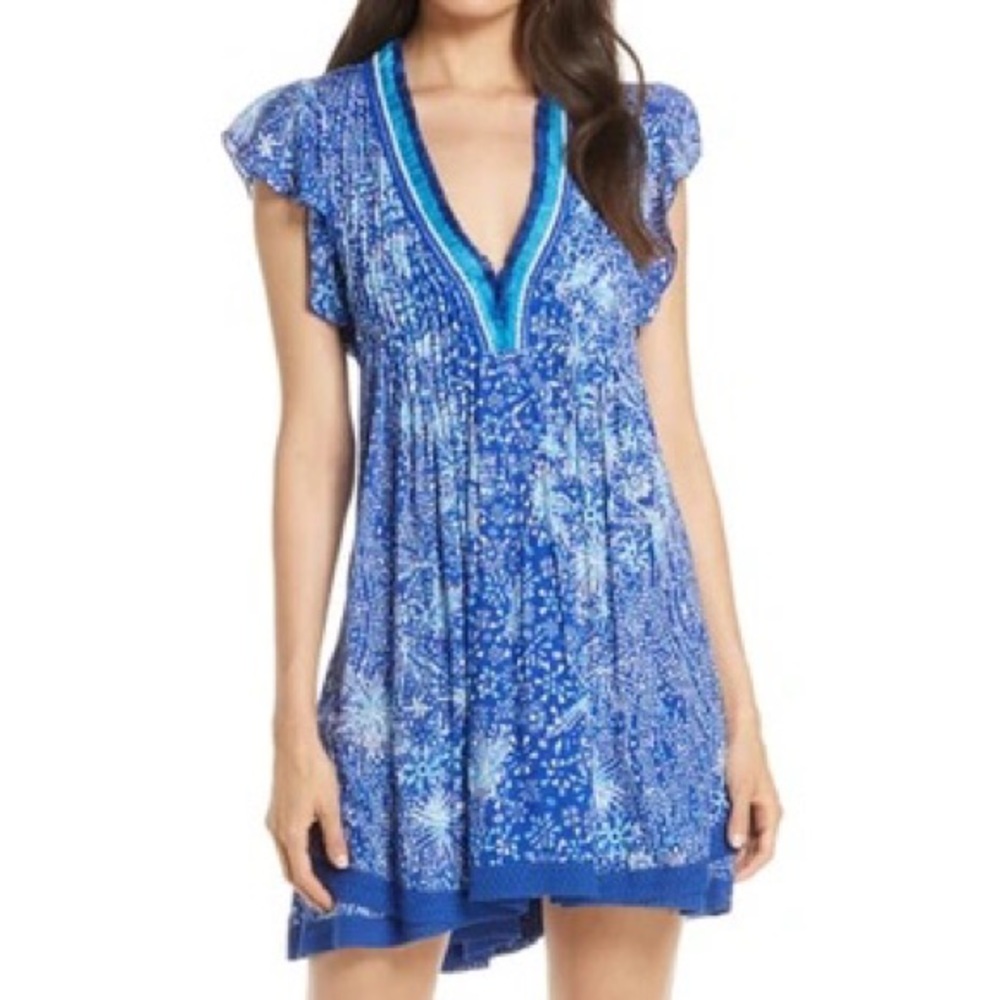 Poupette St. Barth Sasha Cover-up Minidress In Blue